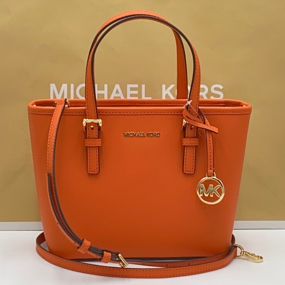 MICHAEL KORS XS CONVERTIBLE TOP ZIP TOTE TANGERINE - Picture 2 of 16